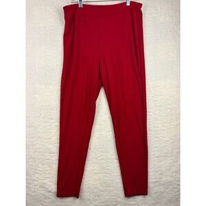 Terra & Sky Red Leggings 0X (14W) Plus Size High Rise Stretch